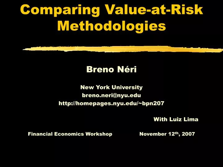comparing value at risk methodologies