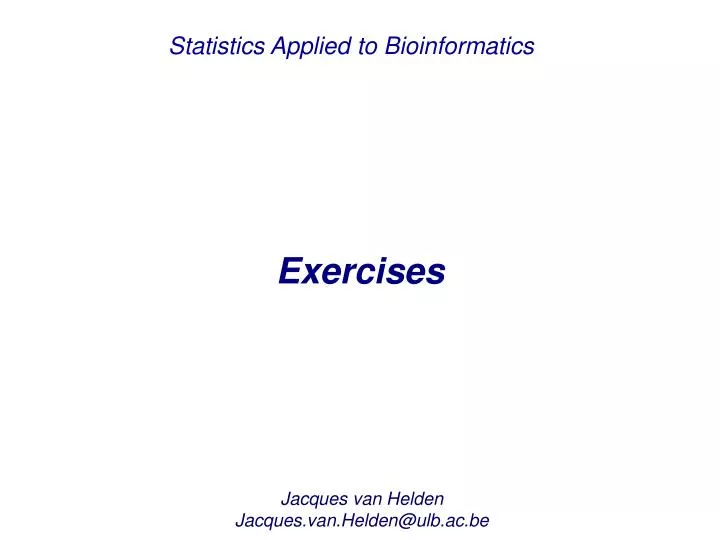 statistics applied to bioinformatics