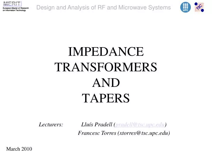 impedance transformers and tapers