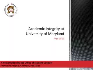 Academic Integrity at University of Maryland