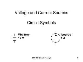 voltage and current sources circuit symbols