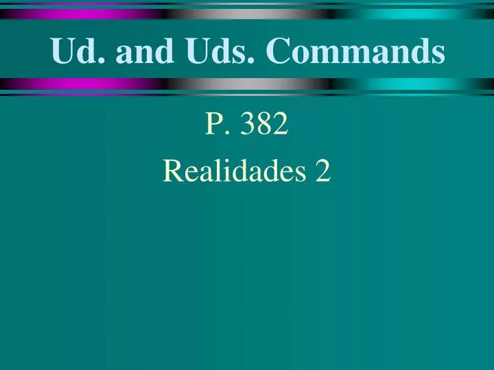 ud and uds commands