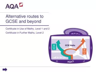 Alternative routes to GCSE and beyond