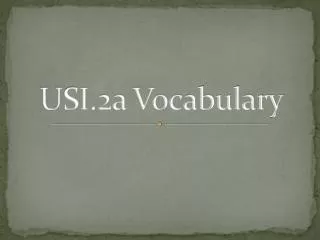USI.2a Vocabulary