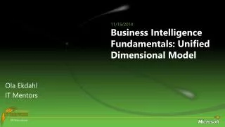 Business Intelligence Fundamentals: Unified Dimensional Model