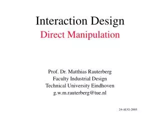 Interaction Design Direct Manipulation