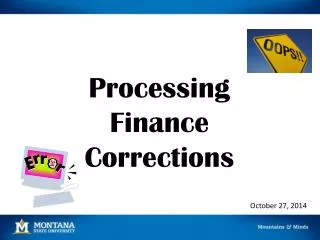 Processing Finance Corrections