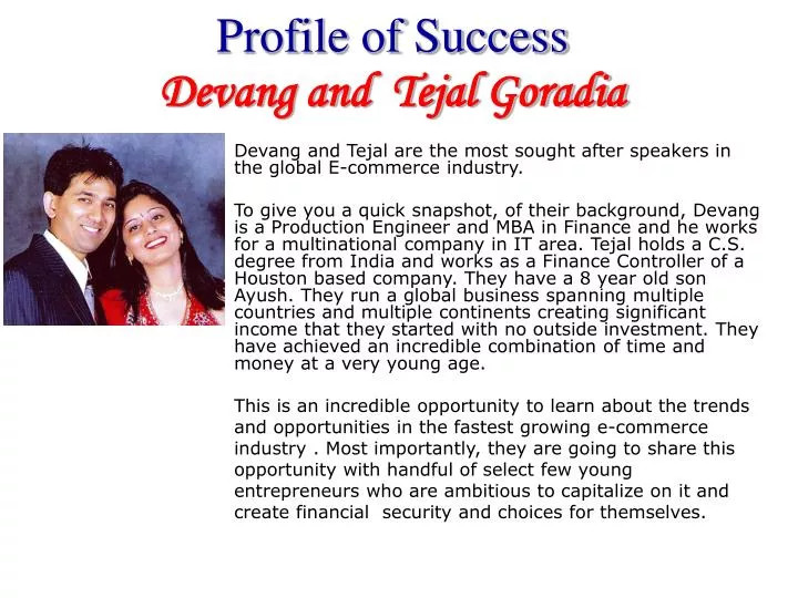 profile of success devang and tejal goradia