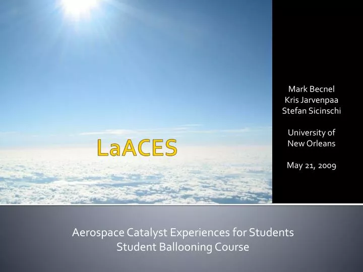 aerospace catalyst experiences for students student ballooning course