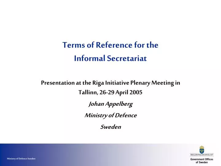 terms of reference for the informal secretariat