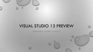 Visual Studio 13 Preview