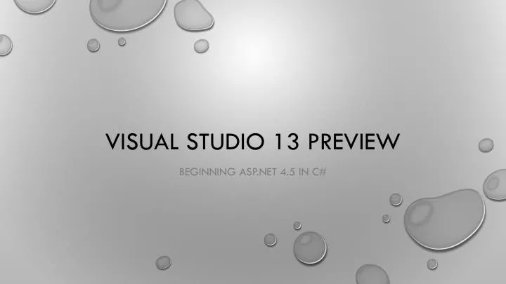 visual studio 13 preview