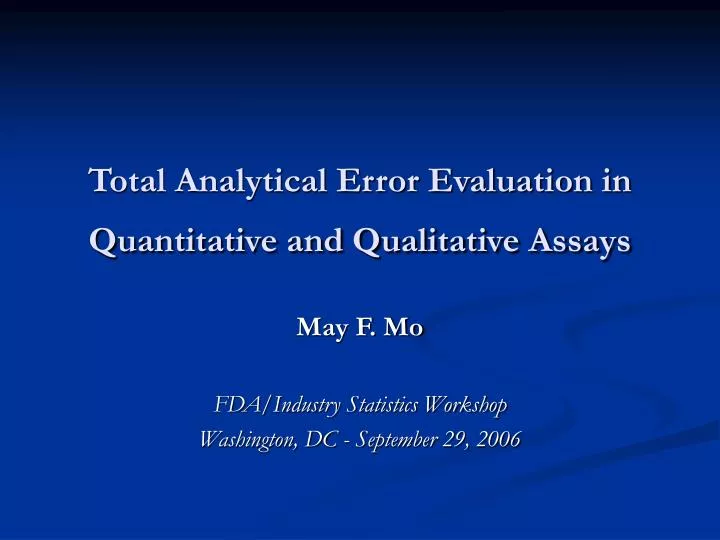 total analytical error evaluation in quantitative and qualitative assays