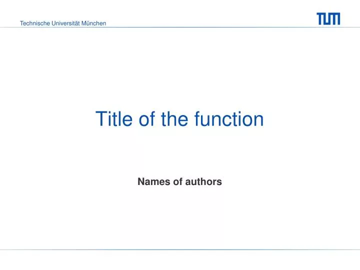 title of the function