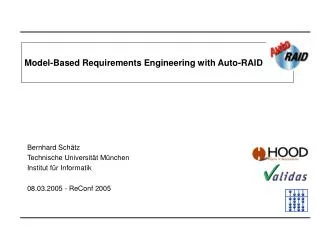 Model-Based Requirements Engineering with Auto-RAID