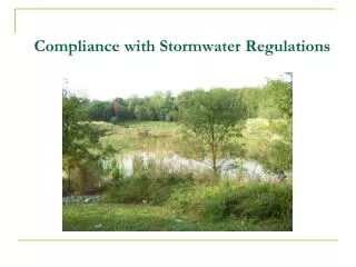 Compliance with Stormwater Regulations