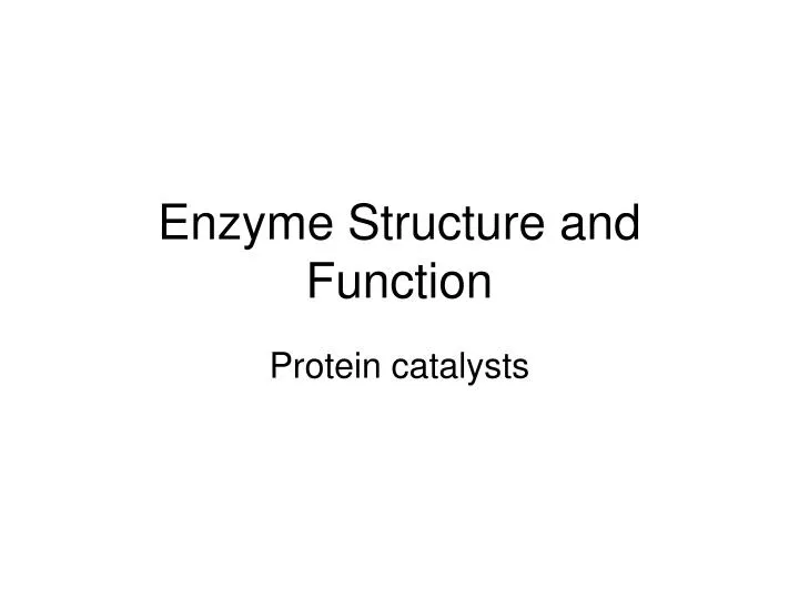 enzyme structure and function
