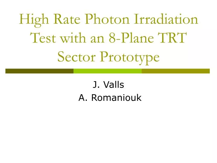 high rate photon irradiation test with an 8 plane trt sector prototype