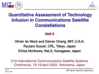Quantitative Assessment of Technology Infusion in Communications Satellite Constellations