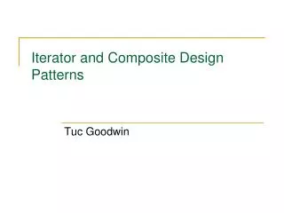 Iterator and Composite Design Patterns