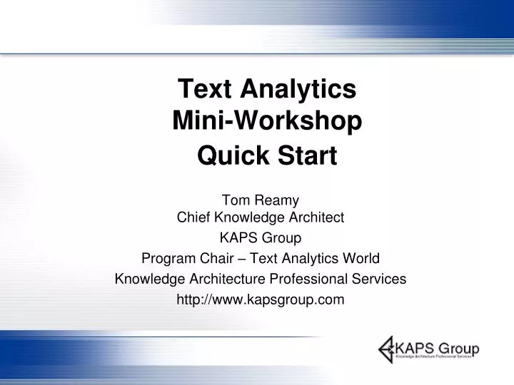 text analytics mini workshop quick start