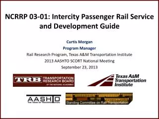 NCRRP 03-01: Intercity Passenger Rail Service and Development Guide