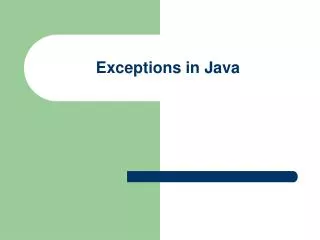 Exceptions in Java