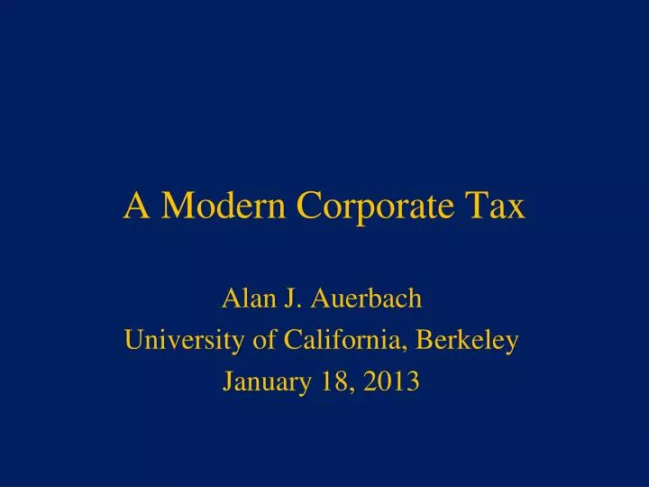 a modern corporate tax