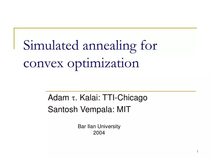 simulated annealing for convex optimization