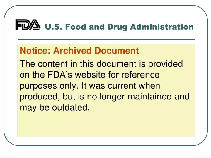 u s food and drug administration