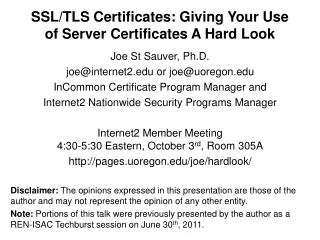 SSL/TLS Certificates: Giving Your Use of Server Certificates A Hard Look