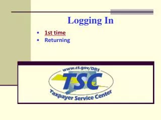 logging in