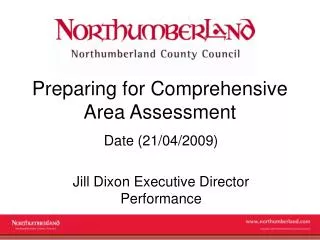 Preparing for Comprehensive Area Assessment
