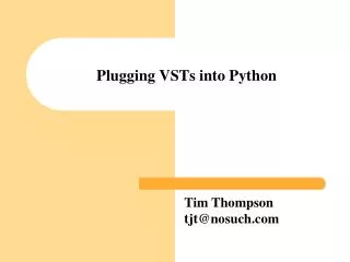 Plugging VSTs into Python