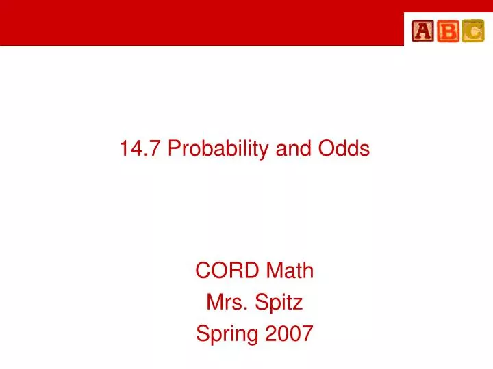 14 7 probability and odds