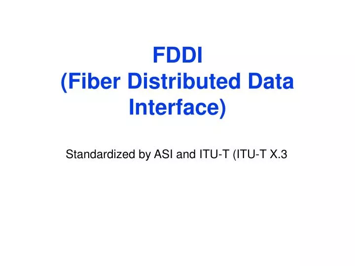 fddi fiber distributed data interface