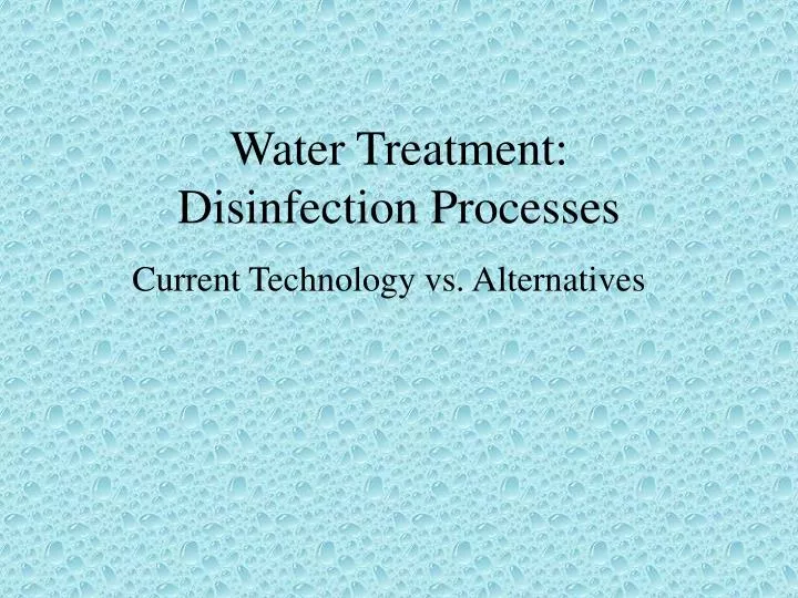 water treatment disinfection processes