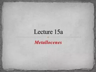 Lecture 15a