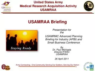 USAMRAA Briefing