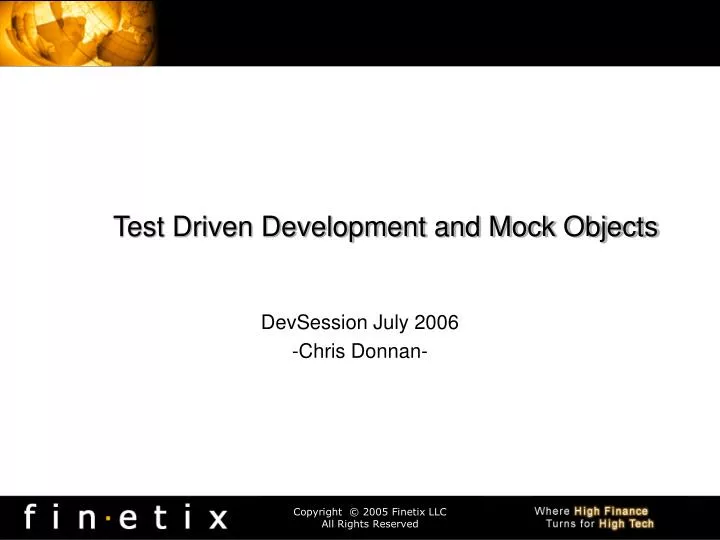 test driven development and mock objects