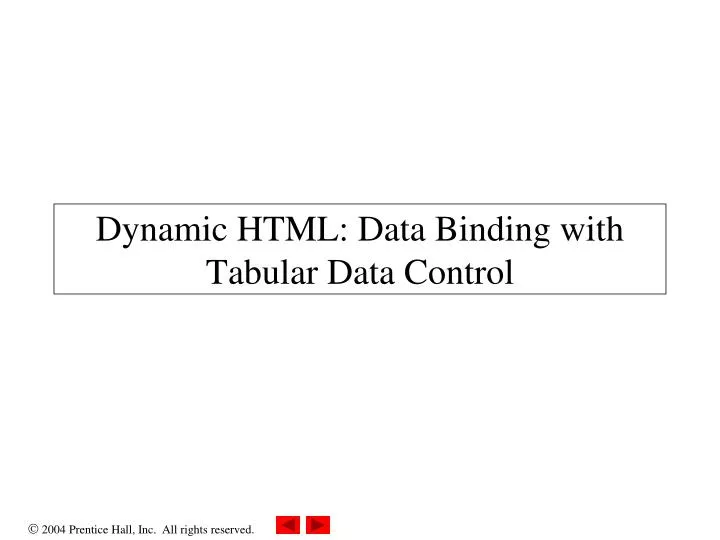 dynamic html data binding with tabular data control