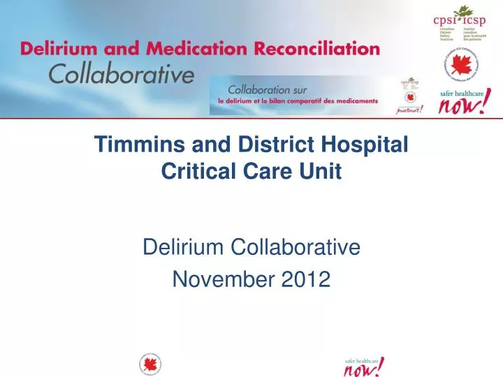 timmins and district hospital critical care unit