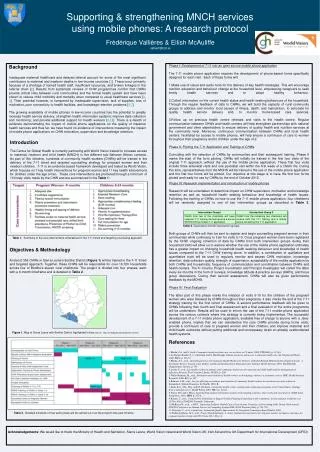 Supporting &amp; strengthening MNCH services using mobile phones: A research protocol