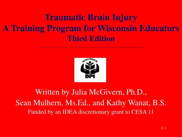traumatic brain injury a training program for wisconsin educators third edition
