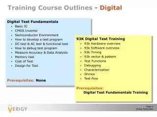 Training Course Outlines - Digital