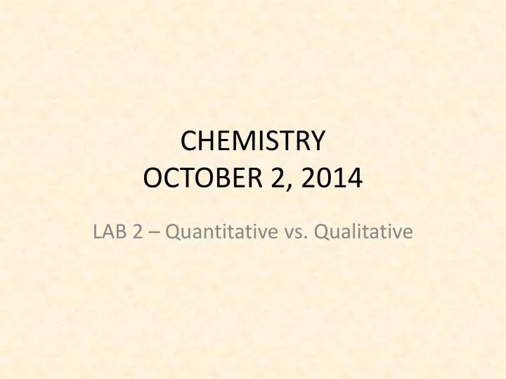 chemistry october 2 2014