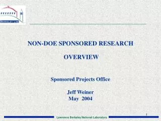 NON-DOE SPONSORED RESEARCH OVERVIEW