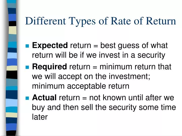 different types of rate of return