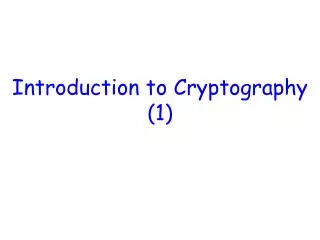 introduction to cryptography 1