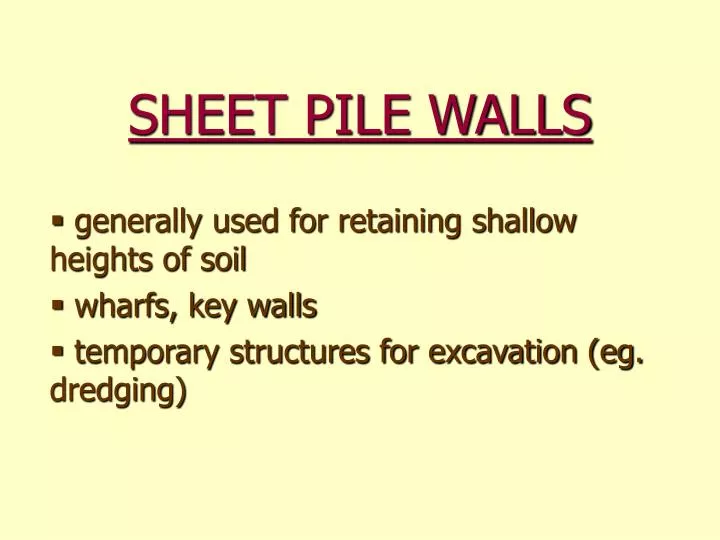 sheet pile walls